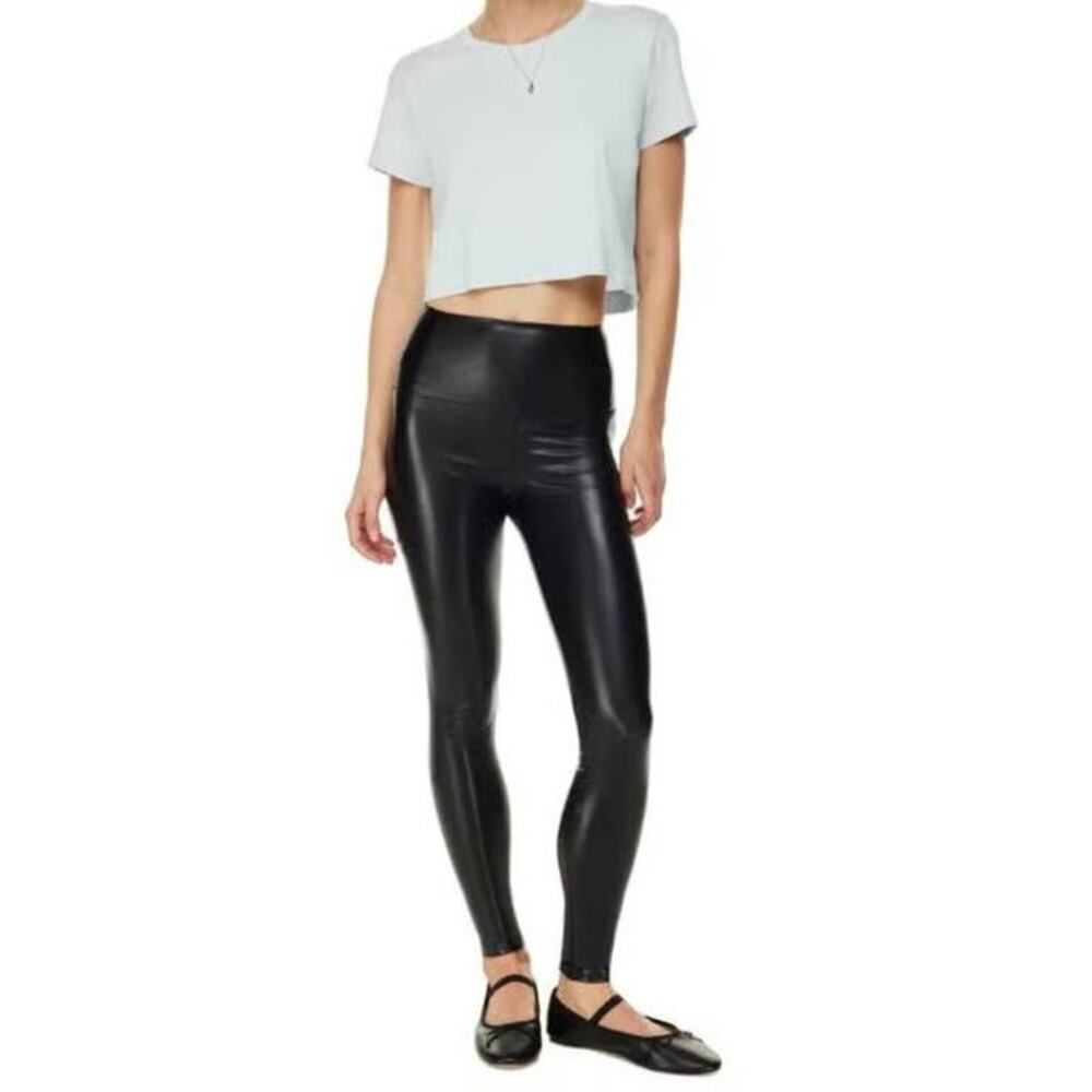 Wilfred Free Daria High Waisted Vegan Leather Slim Leggings Black Women's Medium